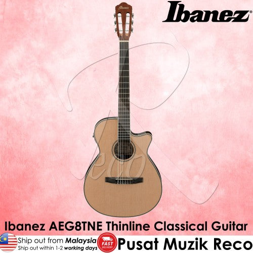 Ibanez AEG8TNE NT Thinline Classical Cutaway Semi Acoustic Guitar ( AEG8TNE ) - Reco Music Malaysia