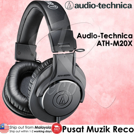 Audio Technica ATH-M20x Professional Monitor Headphone Closed-back Monitoring Headphones 