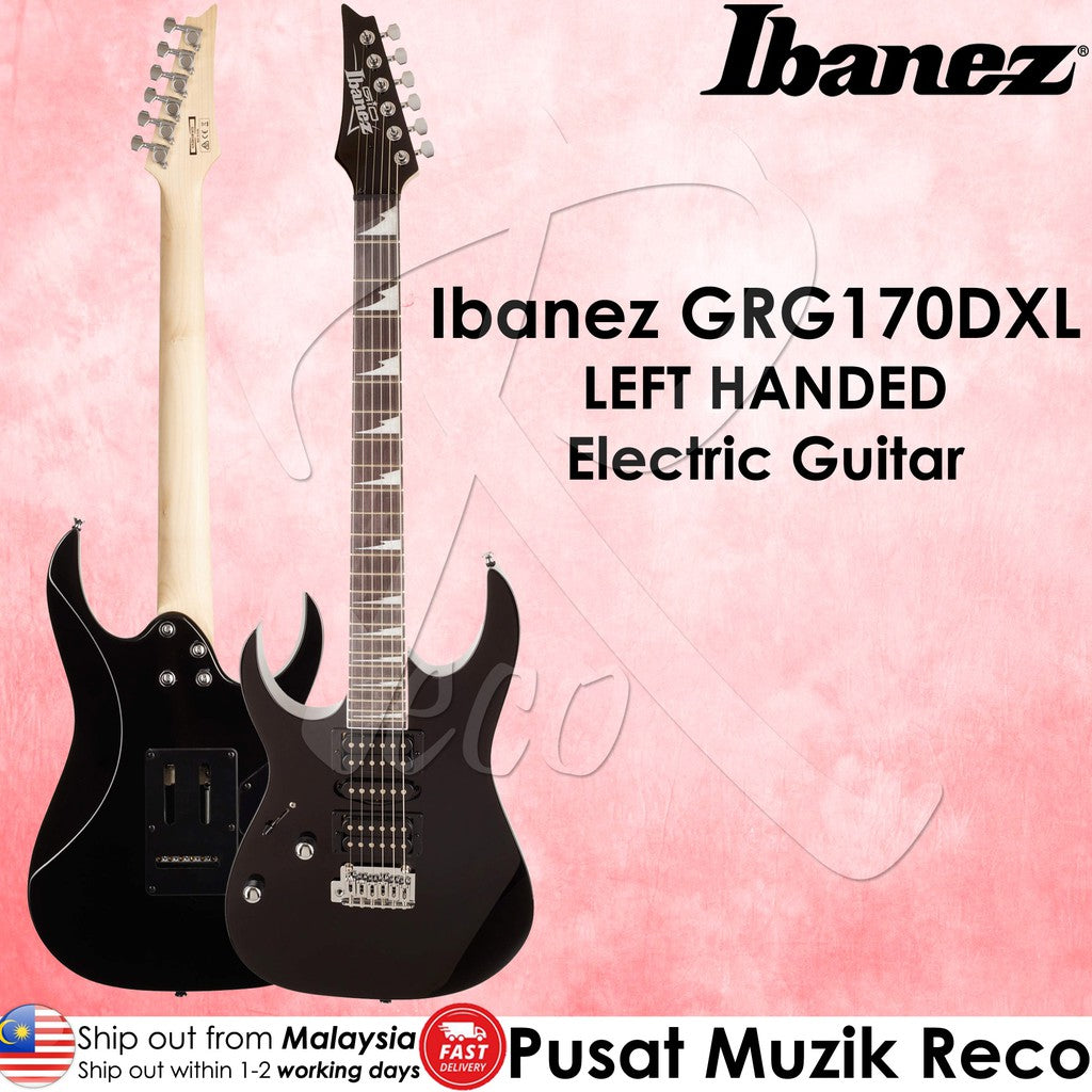 Ibanez GIO GRG170DXL BKN LEFT HANDED 24 Frets Electric Guitar, Black Night (GRG170DXLBKN GRG170DXL) - Reco Music Malaysia
