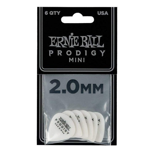 Ernie Ball PO9203 2.0mm White MINI Prodigy Guitar Picks, Pack Of 6 - Reco Music Malaysia