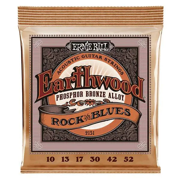 Ernie Ball 2151 Earthwood Phosphor Bronze Rock and Blues Acoustic Guitar Strings 1052 - Reco Music Malaysia