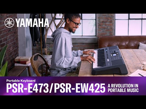 Yamaha PSR-E473 61 Keys Portable Keyboard with Original Adapter & Music Rest - Reco Music Malaysia