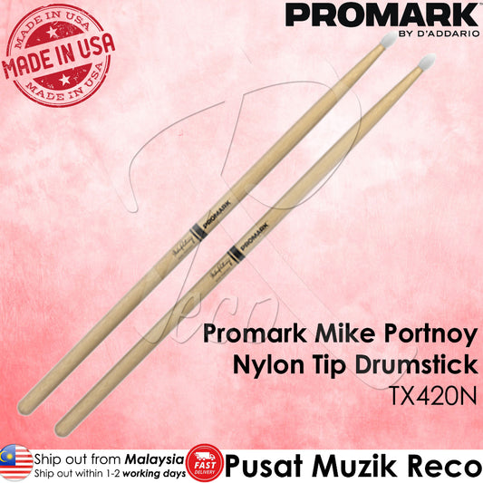 ProMark TX420N Mike Portnoy 420 Hickory Drumsticks, Nylon Tip - Reco Music Malaysia