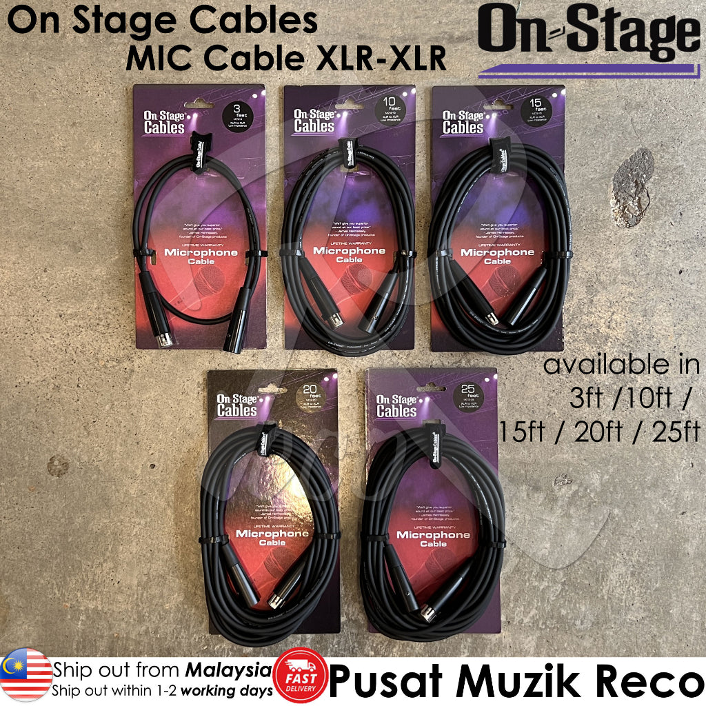On Stage OSS MC12-15 Microphone Mic Cable 15ft XLR-XLR(OSS MC12-15) - Reco Music Malaysia