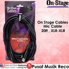 On Stage OSS MC12-20XLR Microphone Mic Cable 20ft XLR-XLR - Reco Music Malaysia