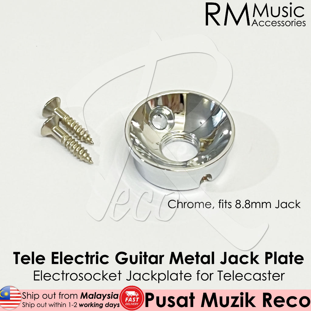 Tele Output Plate RM GF0182CR-8.8 Telecaster Output Jack Metal Jack Plate, Chrome – Reco ...