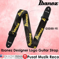 Ibanez Designer Logo Nylon Guitar Strap GSD50YE , Yellow - Reco Music Malaysia