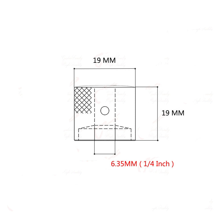 RM GF0672 HQ Flat Top Metal Knob 6.35mm Diameter Pot Shaft Volume Tone Control Knob - Reco Music Malaysia