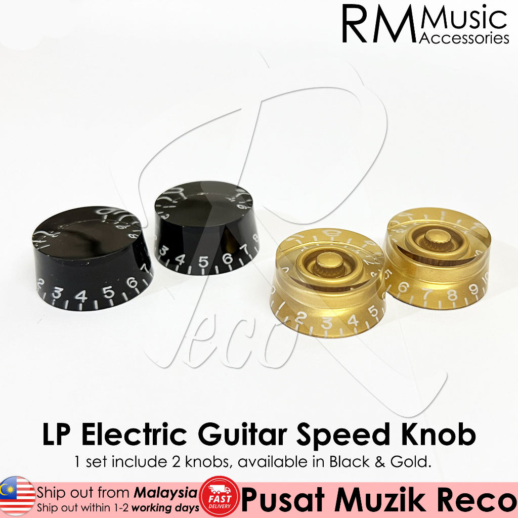 RM GF-0565-02 LP Electric Guitar Gold Speed Knob With White Numerals - Reco Music Malaysia
