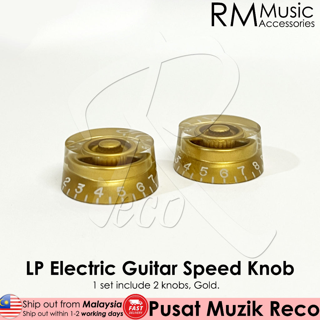 RM GF-0565-02 LP Electric Guitar Gold Speed Knob With White Numerals - Reco Music Malaysia