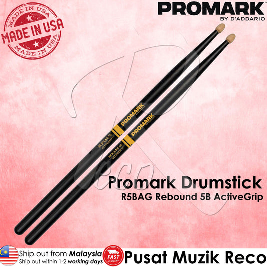 Promark R5BAG Rebound 5B ActiveGrip Acorn Wood Tip Drumstick - Reco Music Malaysia
