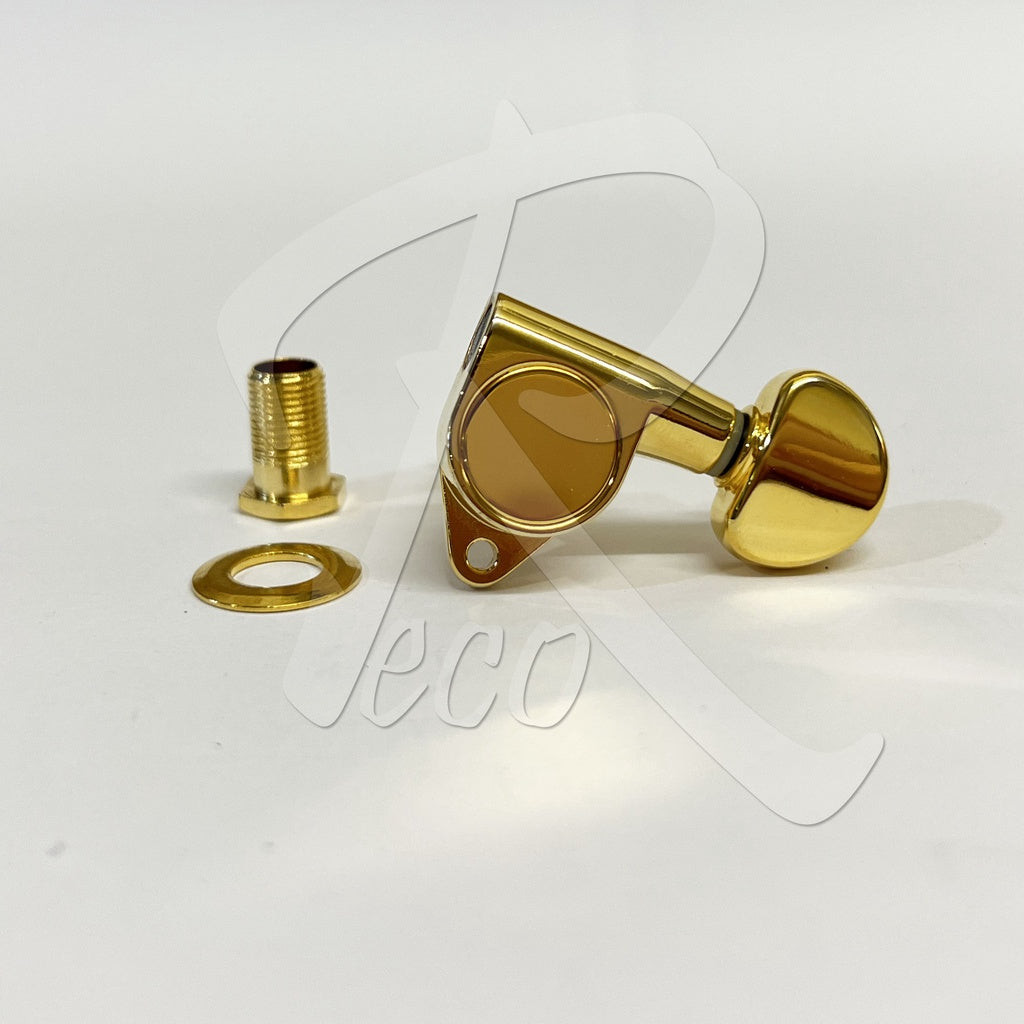 RM GF-1337-GD 90 Degree Angle Acoustic Electric Guitar Machine Head SET Tuning Peg Tuner 3R3L, Gold - Reco Music Malaysia