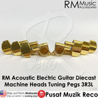 RM GF-1338-GD Acoustic Electric Guitar Machine Head SET Tuning Peg Tuner 3R3L , Gold - Reco Music Malaysia