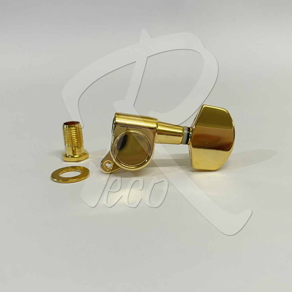 RM GF-1338-GD Acoustic Electric Guitar Machine Head SET Tuning Peg Tuner 3R3L , Gold - Reco Music Malaysia