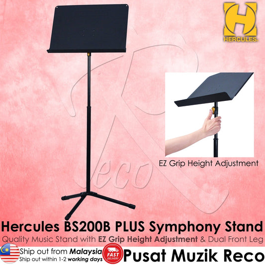 Hercules BS200B PLUS Symphony Music Stand Conductor Stand with EZ Grip Height Adjustment - Reco Music Malaysia