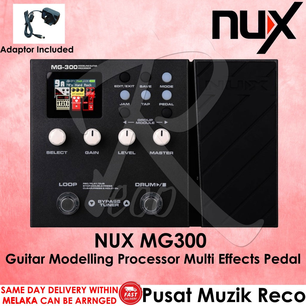 NUX MG300 Guitar Modelling Processor Multi Effects Pedal (MG-300 MG 300) - Reco Music Malaysia