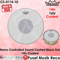 Remo CS-0114-10 14inch Controlled Sound Coated Black Dot Bottom Batter Drum Head - Reco Music Malaysia