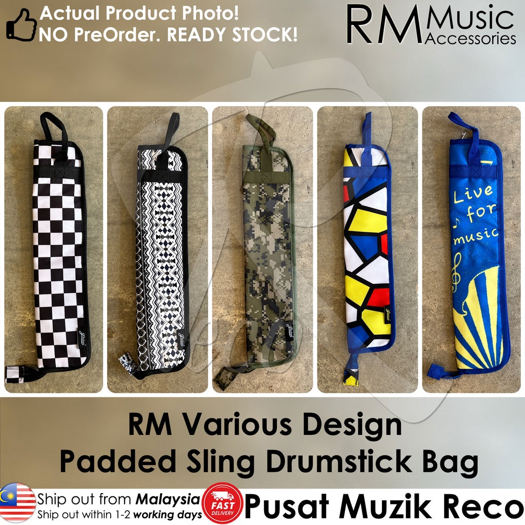 RM RSB30 Series Design Padded Sling Drumstick Bag -Fits 4 pairs Drumstick - Reco  Music Malaysia