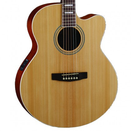 Cort CJ1F Solid Top Semi Acoustic Guitar With Bag | Reco Music Malaysia