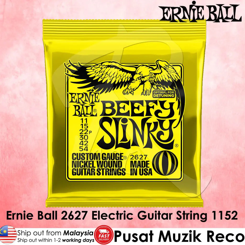 Ernie Ball 2627 Beefy Slinky Nickel Wound Electric Guitar String 1154 | Reco Music Malaysia