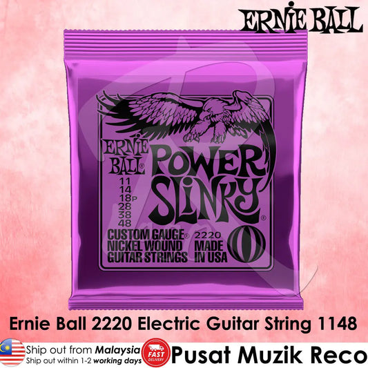 Ernie Ball 2220 Power Slinky Nickel Wound Electric Guitar String 1148 | Reco Music Malaysia
