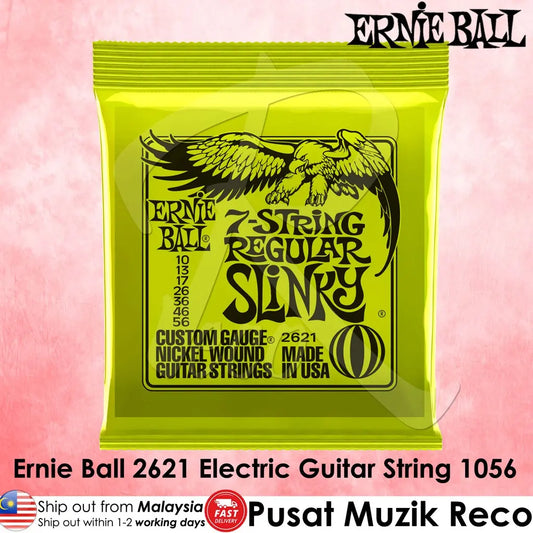 Ernie Ball 2621 Regular Slinky 7-string Nickel Wound Electric Guitar String 1056 | Reco Music Malaysia
