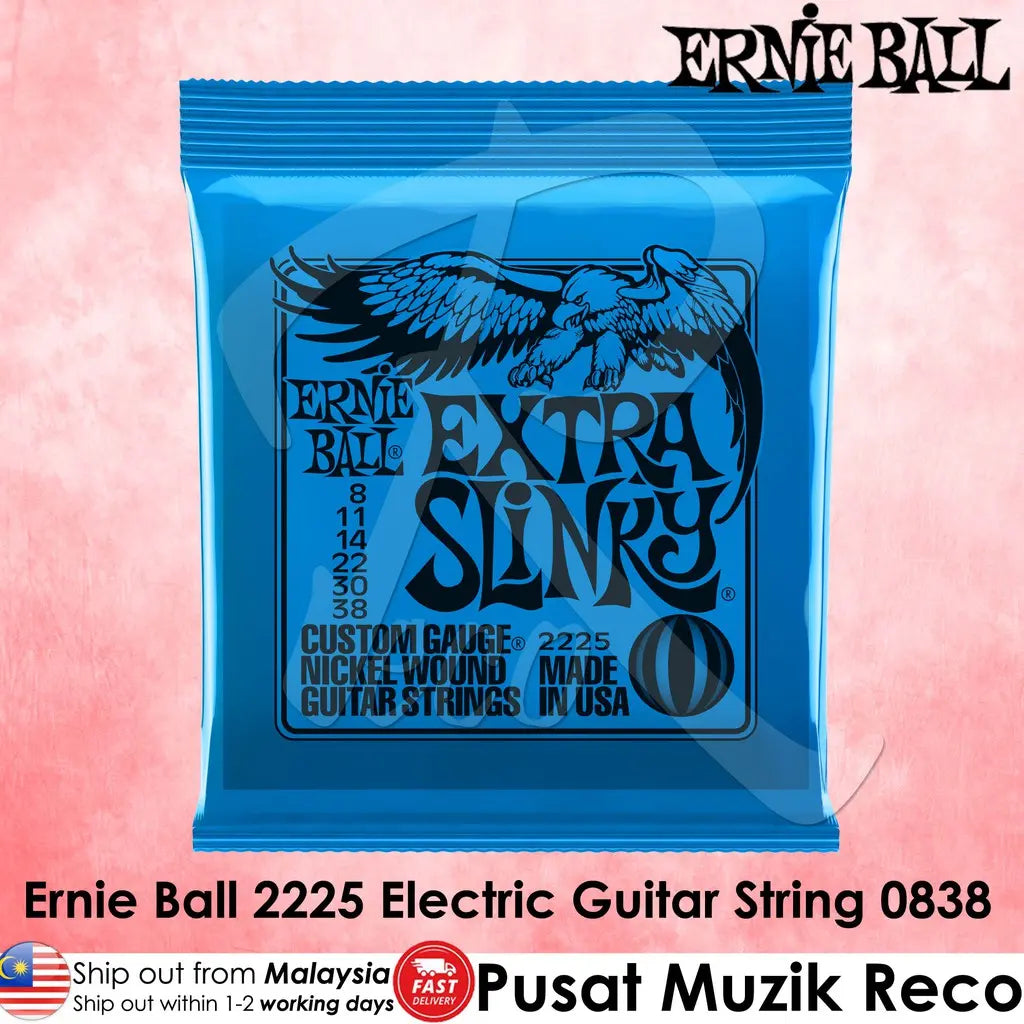 Ernie Ball 2225 Extra Slinky Electric Guitar String 08-38 - Reco Music Malaysia