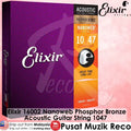 *Elixir 16002 Nanoweb Phosphor Bronze Acoustic Guitar String 1047 Extra Light - Reco Music Malaysia